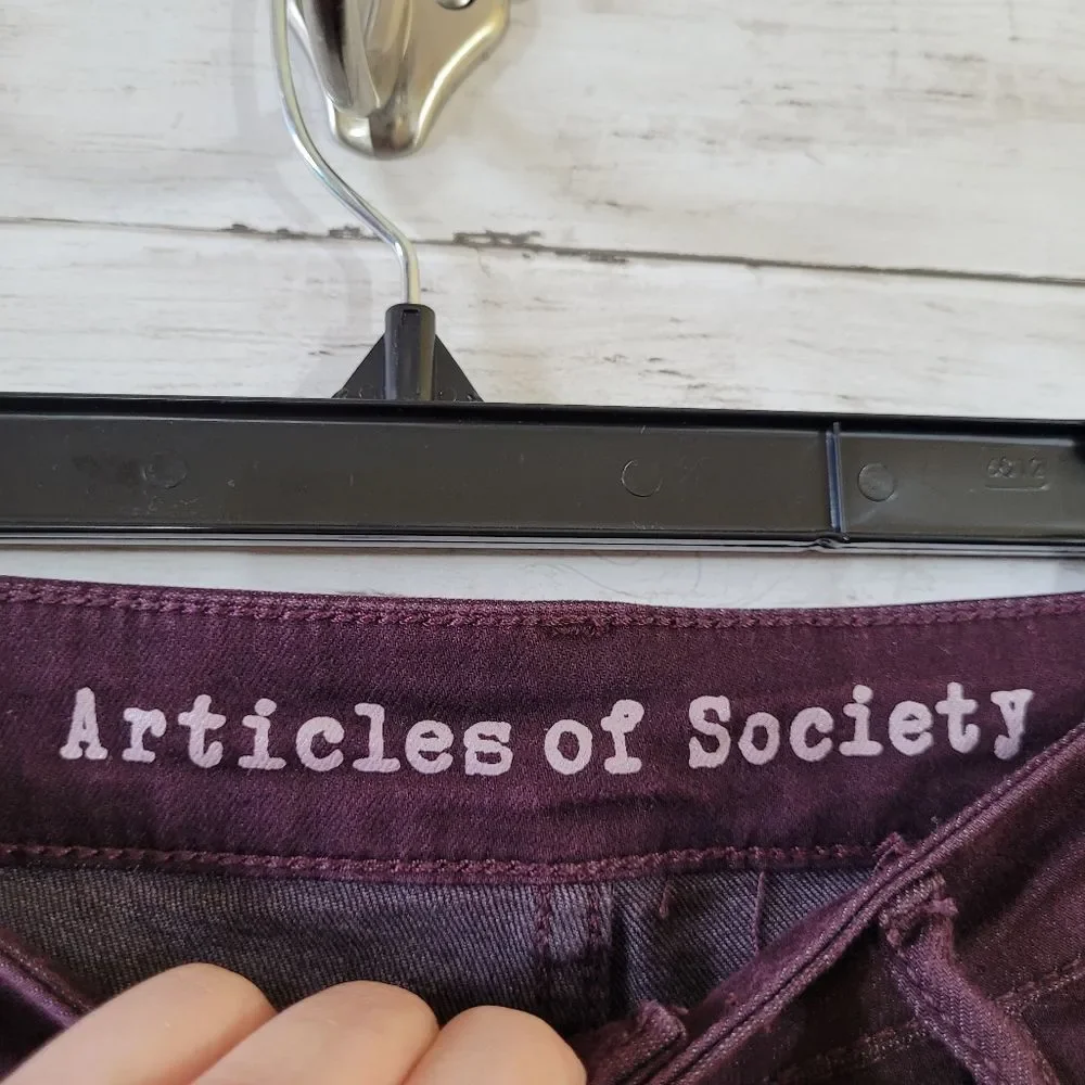 Articles of Society Sarah Cut Off Hem Ankle Skinny Jeans in Boise / Plum Size 28
